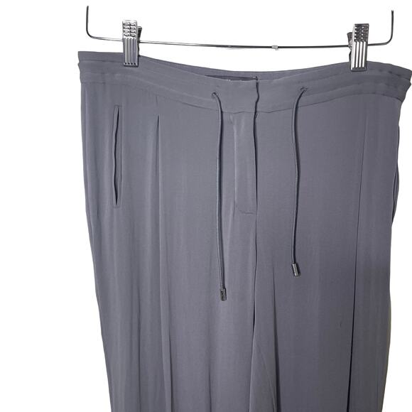 Loro Piana grey 100% silk tapered trouser pants sz 40 US 4 - Picture 3 of 10